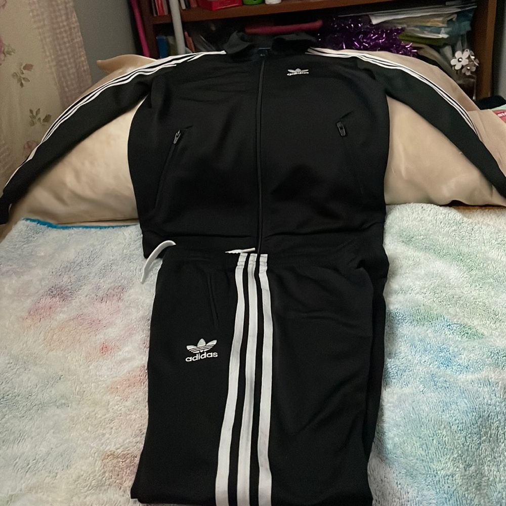 Kids Adidas Originals Super Star sweatsuit.